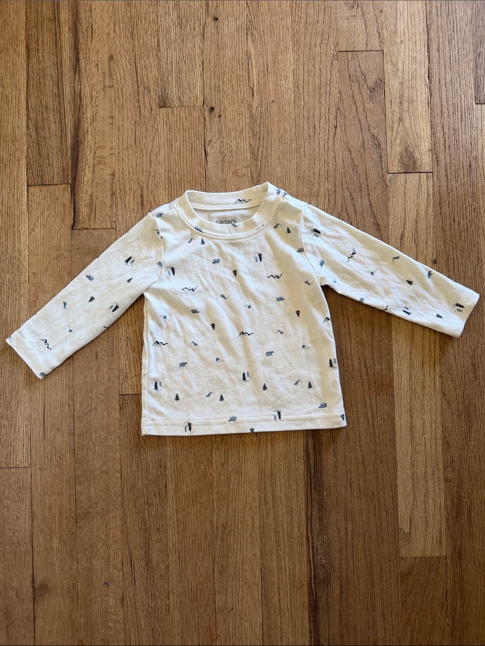 Carter's Baby Long Sleeve Mountain & Bear Print Shirt White 6-9 Months